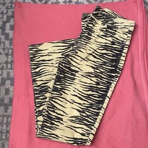 Ganni Printed Denim High-Waisted Bootcut